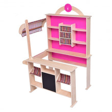 Load image into Gallery viewer, Pink Kids Wooden Toy Shop Market Shopping Pretend Play Set