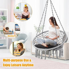 Load image into Gallery viewer, Macrame Cushioned Hanging Swing Hammock Chair-Gray