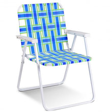 Load image into Gallery viewer, 6 pcs Folding Beach Chair Camping Lawn Webbing Chair-Blue