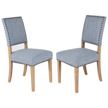 Load image into Gallery viewer, Set of 2 Fabric Dining Chairs with Rubber Wooden Legs