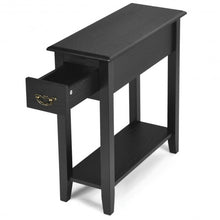 Load image into Gallery viewer, 2 Tier End Bedside Sofa Side Table Narrow Nightstand-Black