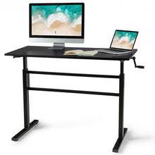 Load image into Gallery viewer, Height Adjustable Standing Desk with Crank Handle-Black