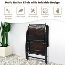 Load image into Gallery viewer, Patio Rattan Folding Chair with Armrest
