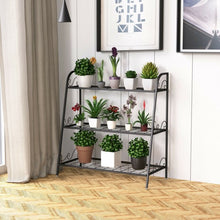 Load image into Gallery viewer, 3-tier Metal Plant Stand Shelf Display Rack for Plants Shoes Flower Pot