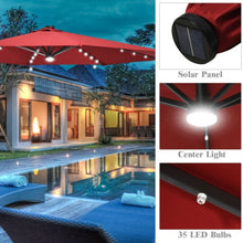 Load image into Gallery viewer, 10 Ft Patio Offset Cantilever Umbrella with Solar Lights-Wine