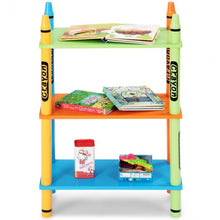 Load image into Gallery viewer, 3 Tiers Kids Bookshelf Crayon Themed Storage Colorful Shelves