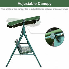 Load image into Gallery viewer, Loveseat Cushioned Patio Steel Frame Swing Glider -Green