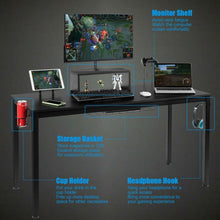 Load image into Gallery viewer, 55" Ergonomic Gaming Desk w/ Monitor Shelf