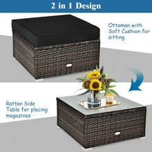 Load image into Gallery viewer, 6 Pcs Patio Rattan Furniture Set with Sectional Cushion-Black