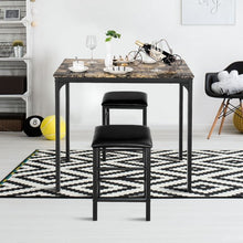 Load image into Gallery viewer, 3 Piece Counter Height Dining Set Faux Marble Table