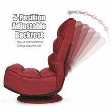 Load image into Gallery viewer, 5-Position Folding Floor Gaming Chair-Wine Red