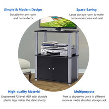 Load image into Gallery viewer, TV Stand Component Console Multipurpose Shelf with Storage Cabinet-Black