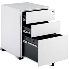 Load image into Gallery viewer, 3 Drawer Filing Cabinet Locking Pedestal Desk -White