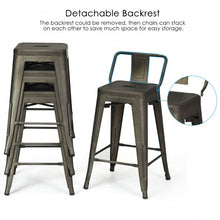 Load image into Gallery viewer, 24" Set of 4 Low Back Metal Counter Stool Stools-Gun