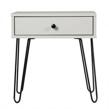 Load image into Gallery viewer, Nightstand Sofa End Table with One Drawer and Steel Pipe