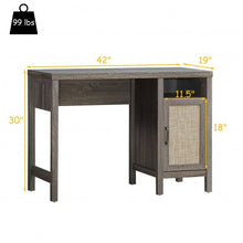 Load image into Gallery viewer, Rustic Computer Desk Writing Table Study Workstation with Storage Cabinet-Oak