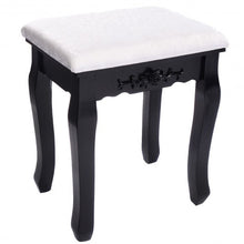 Load image into Gallery viewer, Black/White Vanity Makeup Dressing Table w/ Tri Folding Mirror + 7 Drawers-Black
