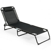 Load image into Gallery viewer, Foldable Camping Patio Chaise Lounge Chair-Black