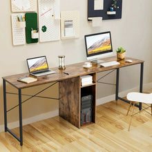 Load image into Gallery viewer, 79" Multifunctional Office Desk for 2 Person with Storage-Black