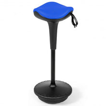 Load image into Gallery viewer, Adjustable Swivel Sitting Balance Wobble Stool Standing Desk Chair-Blue