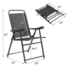 Load image into Gallery viewer, Set of 4 Folding Sling Chairs with Armrest