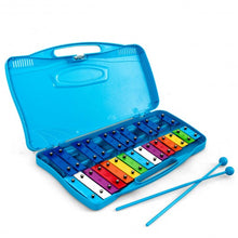 Load image into Gallery viewer, 25 Notes Kids Glockenspiel Chromatic Metal Xylophone-Blue