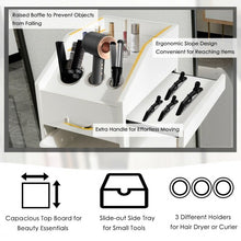 Load image into Gallery viewer, Black Salon Trolley Cart with 4 Storage Trays-White