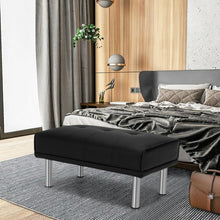 Load image into Gallery viewer, Ottoman Footrest Stool PU Leather Seat with Metal Legs-Black