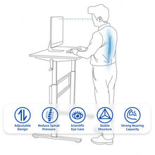Load image into Gallery viewer, Height Adjustable Sit to Stand Desk with Crank Handle and Ergonomic Design-White
