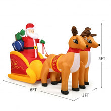 Load image into Gallery viewer, 6 ft Waterproof Outdoor Inflatable Santa Double Deer with Sled