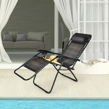 Load image into Gallery viewer, Folding Patio Rattan Zero Gravity Lounge Chair Recliner-Brown