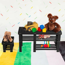 Load image into Gallery viewer, 3-Tier Entryway Bamboo Shoe Rack Bench Stool Storage Organizer