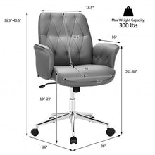 Load image into Gallery viewer, Modern Home Office Leisure Chair PU Leather Adjustable Swivel with Armrest-Gray