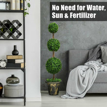 Load image into Gallery viewer, 4 ft Artificial Topiary Triple Ball Tree Plant