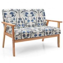 Load image into Gallery viewer, Modern Fabric Loveseat Sofa Couch Upholstered 2-Seat Armchair-Dark Blue