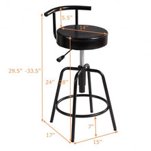 Load image into Gallery viewer, Adjustable Swivel Vintage Bar Stool PU Leather Bistro Pub