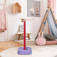 Load image into Gallery viewer, 2 in 1 Kids Basketball Hoop Stand with Ring Toss and Storage Box-Purple