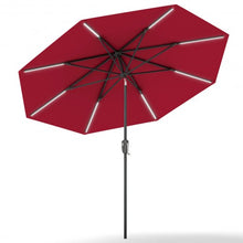 Load image into Gallery viewer, 9 Ft Patio Solar Powered Umbrella with LED Light-Red