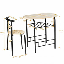 Load image into Gallery viewer, 3 pcs Home Kitchen Bistro Pub Dining Table 2 Chairs Set-Natural
