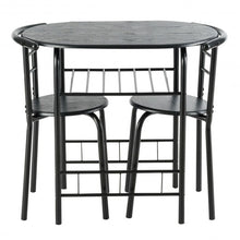 Load image into Gallery viewer, 3 pcs Home Kitchen Bistro Pub Dining Table 2 Chairs Set-Black