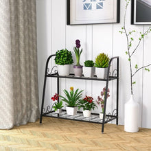 Load image into Gallery viewer, 2-tier Patio Metal Plant Stand