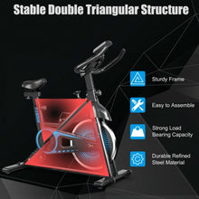 Load image into Gallery viewer, Indoor Silent Belt Drive Adjustable Resistance Cycling Stationary Bike-Blue