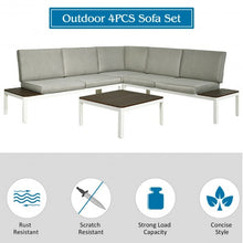 Load image into Gallery viewer, 4PCS Patio Aluminum Conversation Furniture Set