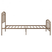 Load image into Gallery viewer, Twin Size Metal Bed Frame with Headboard & Footboard-Brown