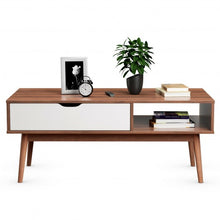 Load image into Gallery viewer, Coffee Cocktail Accent Table with Drawer and Storage Shelf-Coffee
