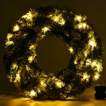 Load image into Gallery viewer, 24" Artificial Snow Flocked Christmas Pine Wreath with LED Lights