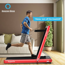 Load image into Gallery viewer, 4.75HP 2 In 1 Folding Treadmill with Remote APP Control-Red