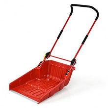 Load image into Gallery viewer, Folding Snow Pusher Scoop Shovel with Wheels and Handle-Red