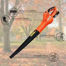 Load image into Gallery viewer, Cordless Leaf Blower Sweeper with 130 MPH Blower Battery & Charger