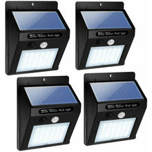 Load image into Gallery viewer, 4 Pcs 30 LED Solar Lights Motion Sensor Solar Powered Wall Lights Garden Path